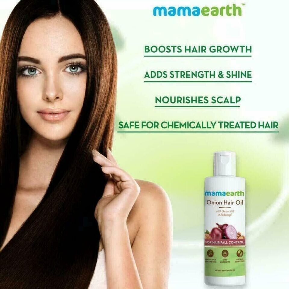 Mamaearth Onion Hair oil 100ml / Hair Fall Control / Boost hair growth  Free Shi